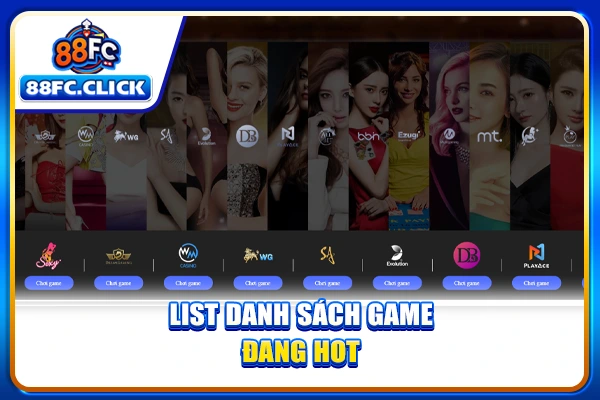 List danh sách game đang hot