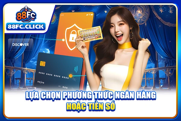 Lựa chọn phương thức ngân hàng hoặc tiền số